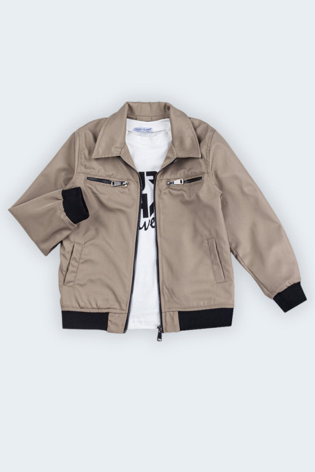 Fermuarlı Ribanalı Cepli Su Geçirmez Erkek Çocuk Ceket