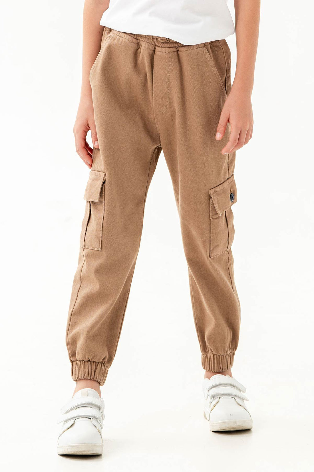 Lastikli Bel ve Paça Kargo Cepli Jogger Erkek Çocuk Pantolon
