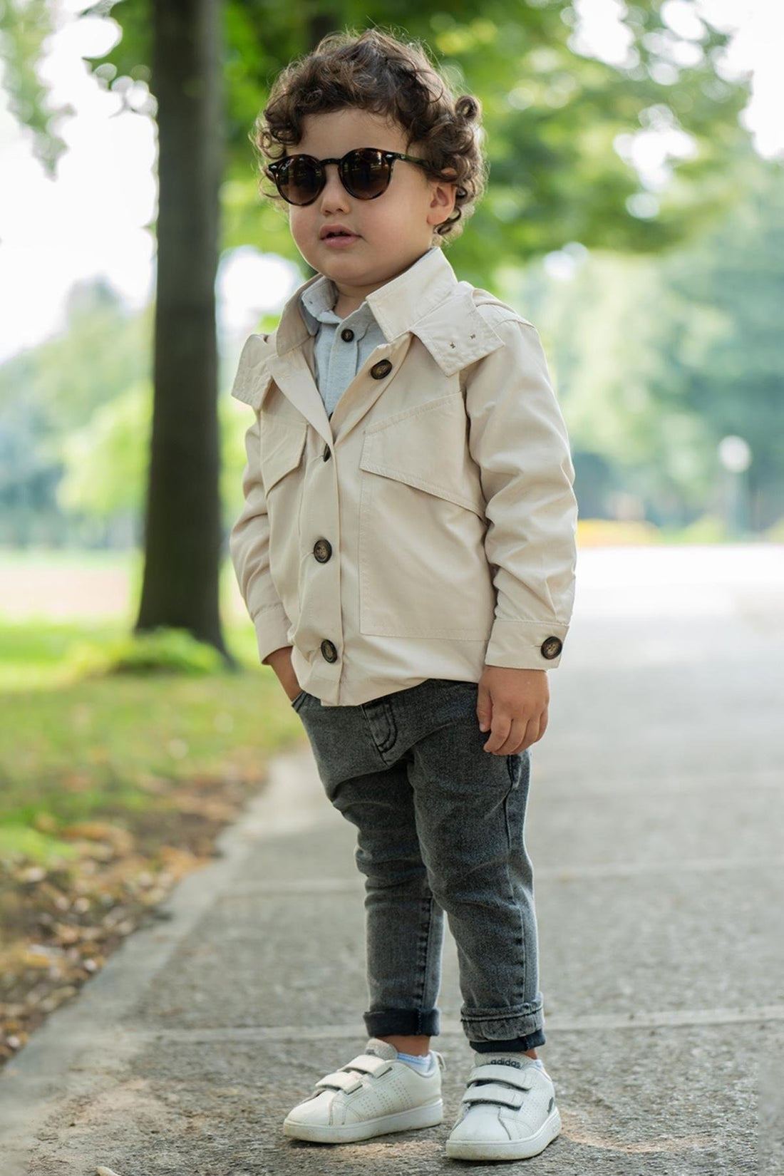 Kapüşonlu Cepli Erkek Çocuk Trençkot Takım   (39769093)