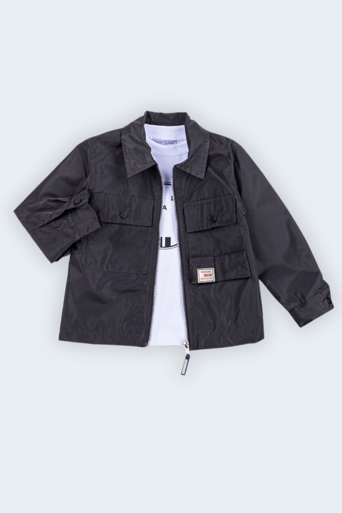 Fermuarlı Cepli Gömlek Yaka Su Geçirmez Erkek Çocuk Ceket