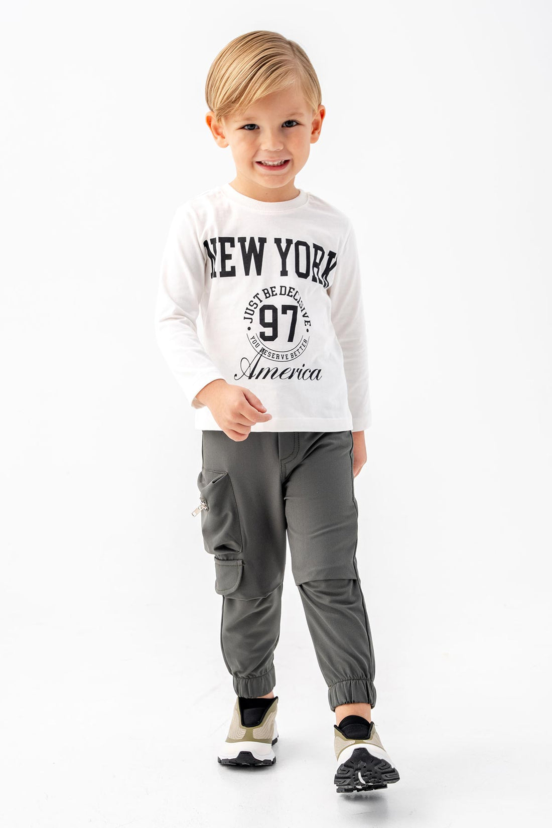 Çıtçıtlı Balon Cepli 3 Parça Erkek Çocuk Ceketli Takım