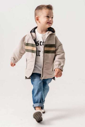 Kapüşonlu Çift Cepli Astarlı 3 Parça Erkek Çocuk Ceketli Takım