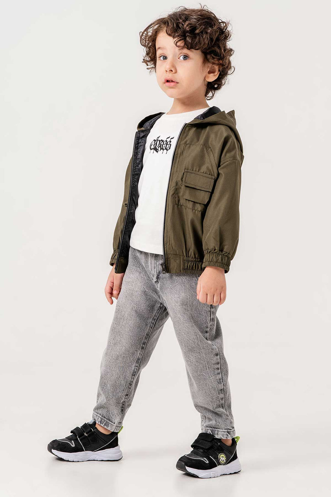 Cepli Su Geçirmez Kapüşonlu 3 Parça Erkek Çocuk Ceketli Takım