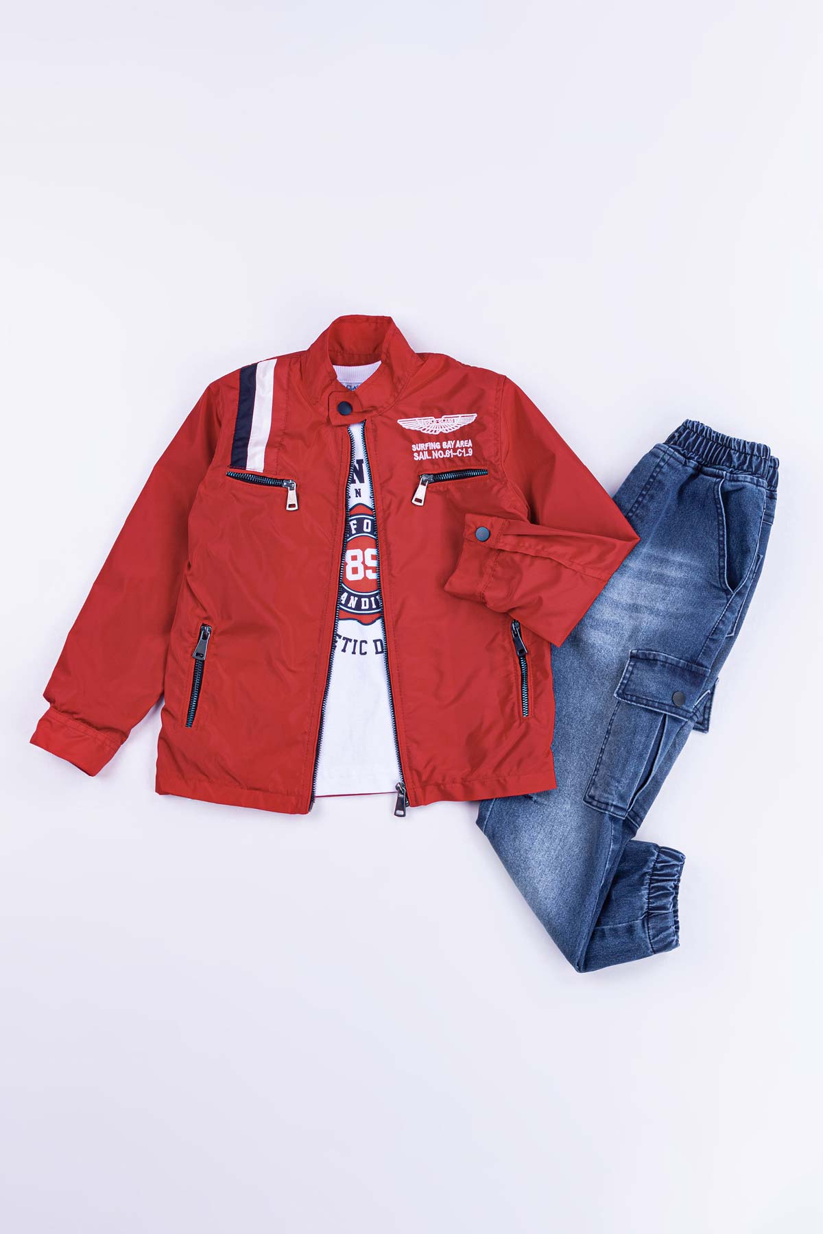 Fermuarlı Çift Cepli Astarlı Memory Kumaş 3'lü Erkek Çocuk Ceketli Takım