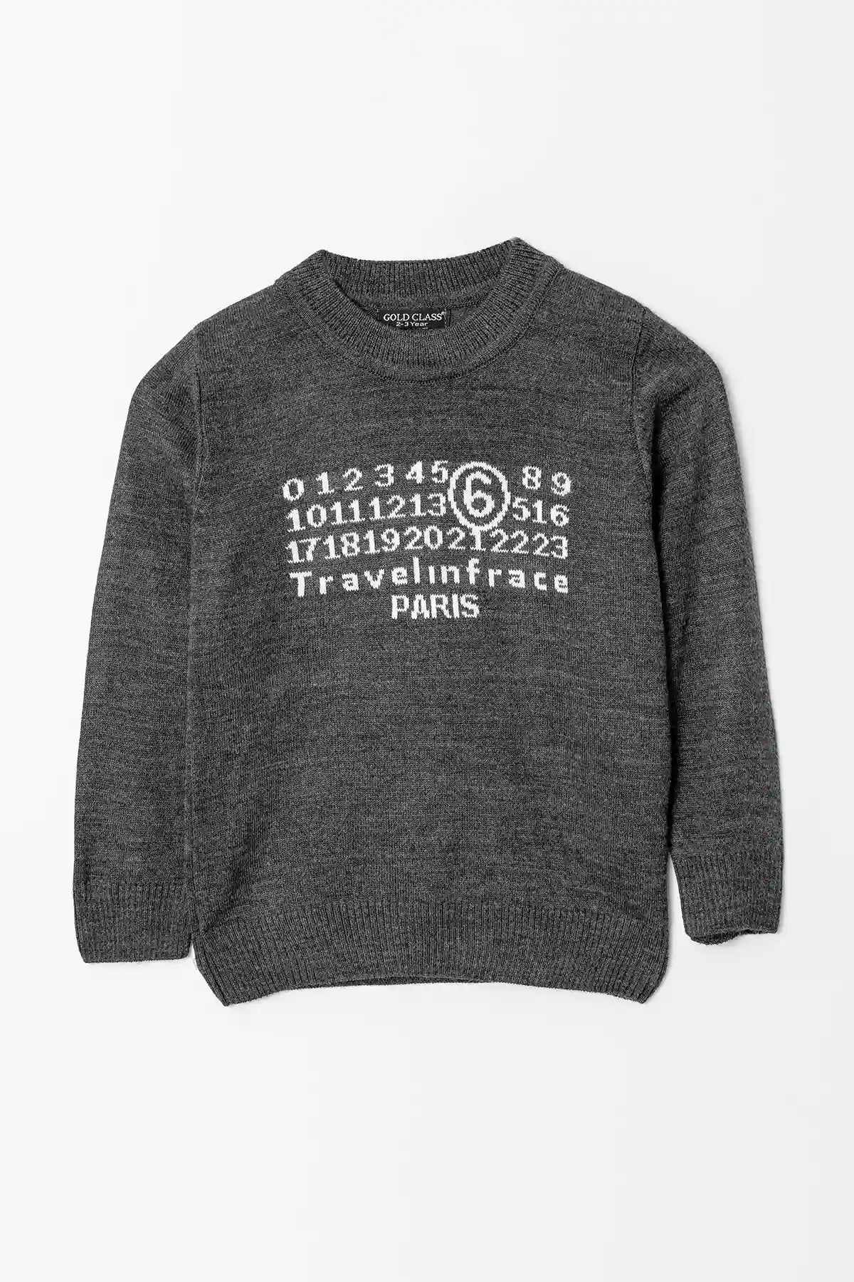 Uzun Kol Bisiklet Yaka Erkek Çocuk Triko Kazak