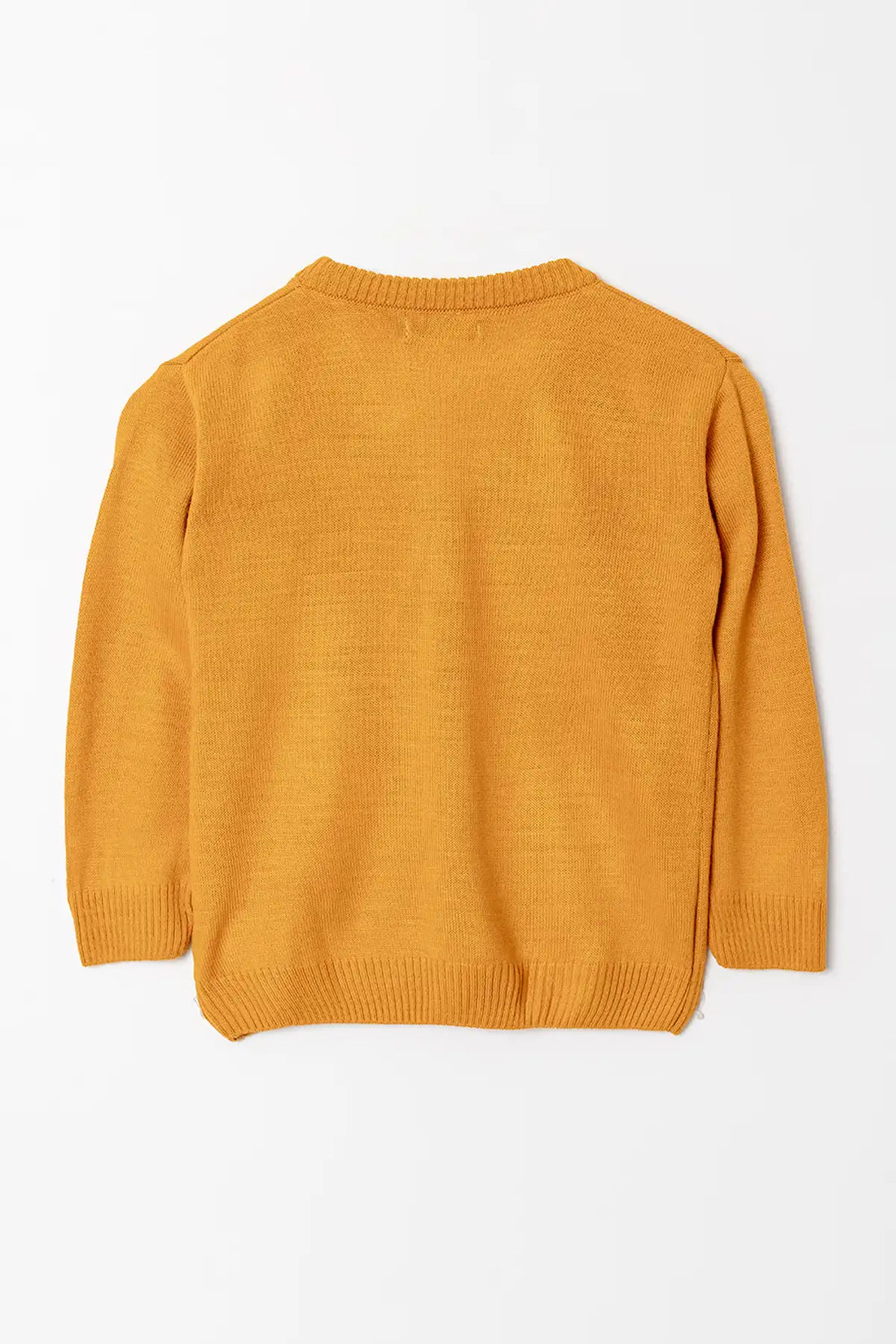 Uzun Kol Desenli Düğmeli Erkek Çocuk Triko Hırka