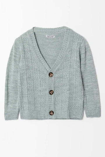 Uzun Kol Düğme Kapamalı Erkek Çocuk Triko Hırka