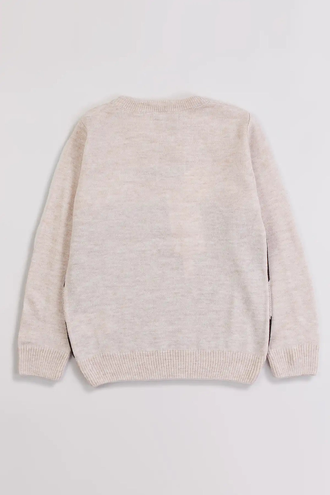 Uzun Kol Bisiklet Yaka Desenli Erkek Çocuk Triko Kazak