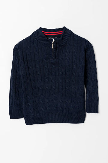 Yarım Fermuarlı Uzun Kol Erkek Çocuk Triko Kazak