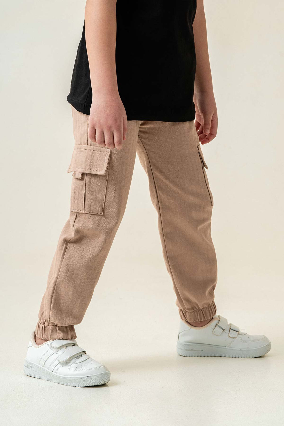 Çift Kargo Cepli Lastikli Paça Gabardin Erkek Çocuk Pantolon