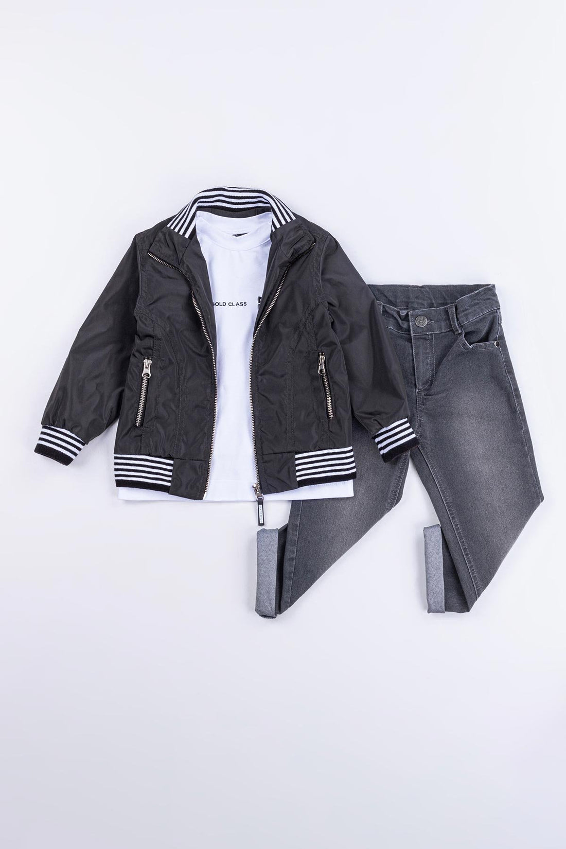 Su Geçirmez Cepli Fermuarlı 3 Parça Erkek Çocuk Ceketli Takım