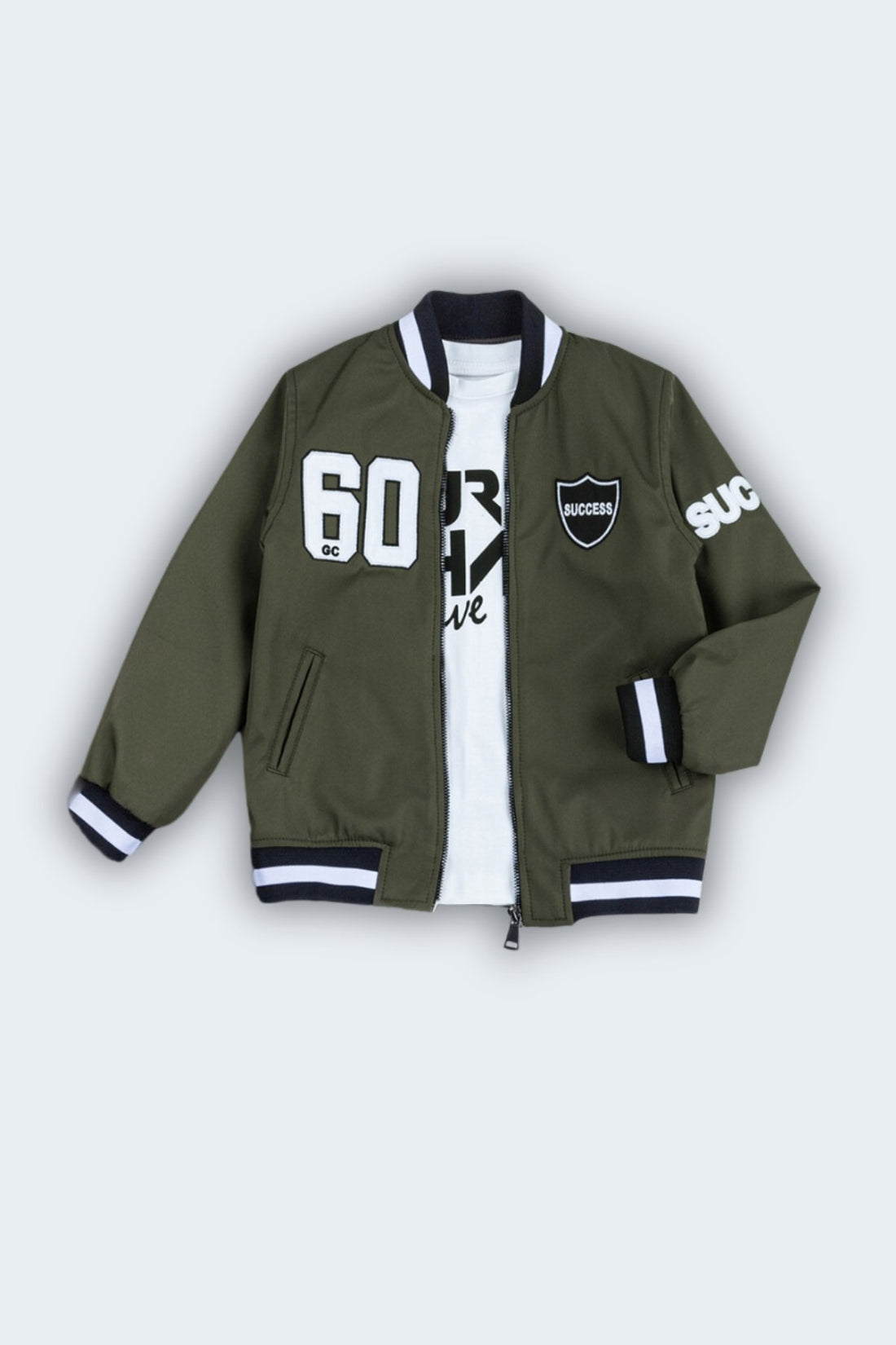 Fermuarlı Ribanalı Bondit Kumaş Erkek Çocuk Ceket