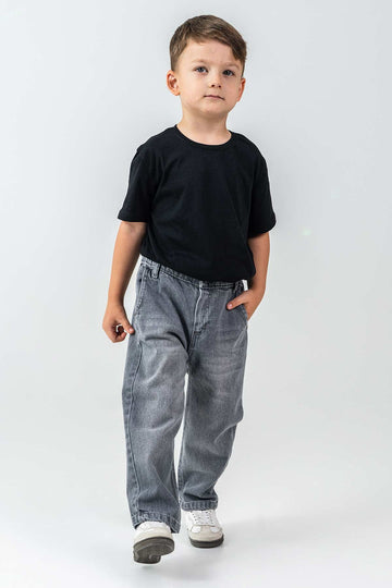 Çift Cepli Lastikli Bel Rahat Erkek Çocuk Pantolon